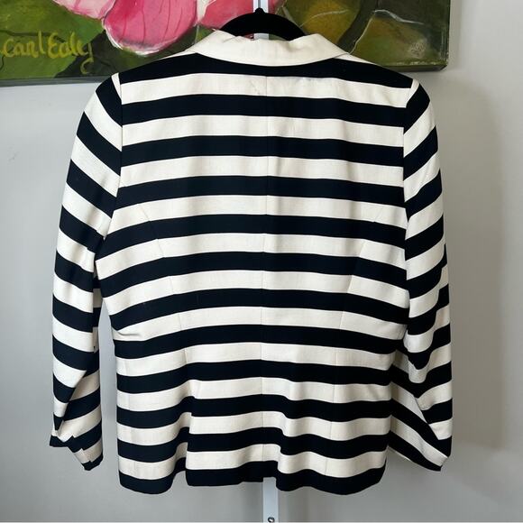 Vintage Tootsies Silk Blazer – Size 6 Black & White Striped Statement Jacket – - Picture 12 of 16
